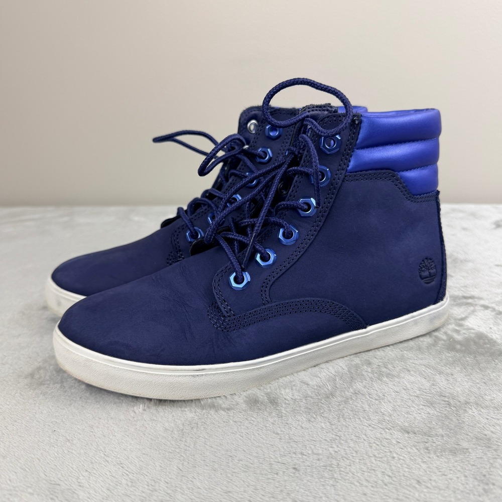 Timberland Skyla Bay 6 Inch Navy Blue Nubuck Leather Boots‎ Womens 6 A25Q9